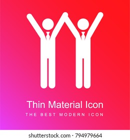 Businessmen red and pink gradient material white icon minimal design