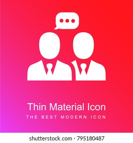Businessmen red and pink gradient material white icon minimal design