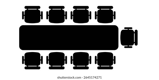 businessmen at a round table. Office Chair. Meeting rooms concept. Table for business meetings. Brainstorming and teamwork. Conference hall icon. Office workers during the meeting. Table and chairs.