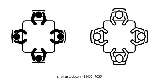 businessmen at a round table. Office Chair. Meeting rooms concept. Table for business meetings. Brainstorming and teamwork. Conference hall icon. Office workers during the meeting. Table and chairs.