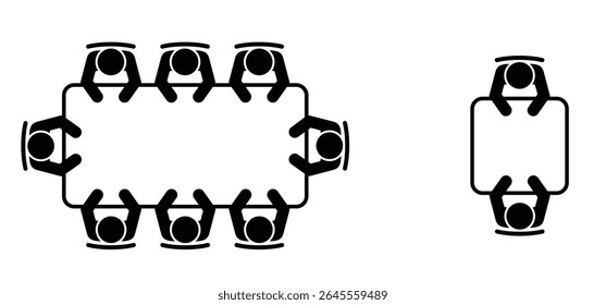 businessmen at a round table. Office Chair. Meeting rooms concept. Table for business meetings. Brainstorming and teamwork. Conference hall icon. Office workers during the meeting. Table and chairs.