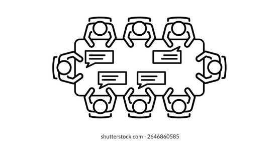 businessmen at a round table. Office Chair. Meeting rooms concept. Table for business meetings. Brainstorming and teamwork. Conference hall icon. Office workers during the meeting. Table and chairs.