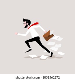 
Businessmen run to success vector.