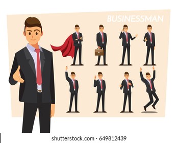 Businessmen set ,Vector illustration cartoon character.