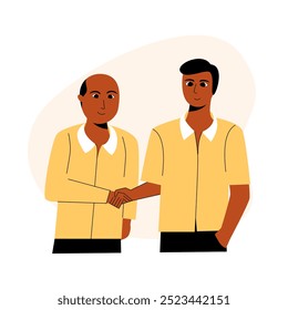 Businessmen shake hands to make a deal illustration