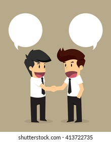 Businessmen shaking hands with an agreed proposal.vector