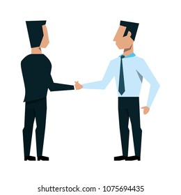 Businessmen shaking hands cartoon