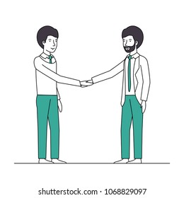 businessmen shaking hands characters