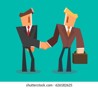 Businessmen shaking hands. successful deal concept. Vector illustration