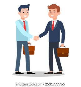 Geschäftsleute, die Hand schütteln und so Teamarbeit und Erfolg im Büro symbolisieren.