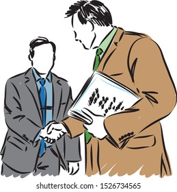 businessmen shaking hands vector illustration