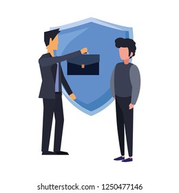 businessmen shield protection