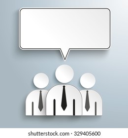 Businessmen with speech bubble on the gray background. Eps 10 vector file.