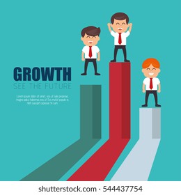 businessmen standing financial bar growth