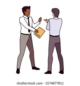 businessmen with standing on white background vector illustration design