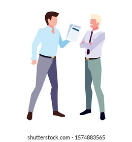 businessmen with standing on white background vector illustration design