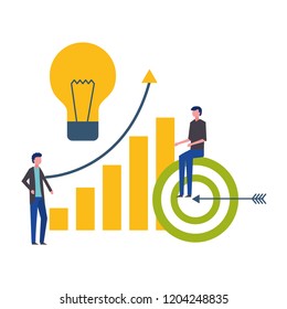 businessmen statistics chart target idea creativity