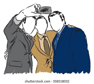 businessmen taking a photo illustration