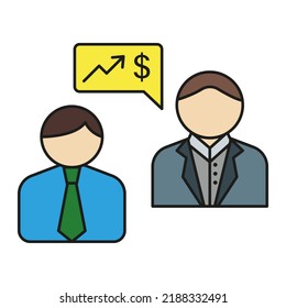 Businessmen, talking colored icon. Simple color element illustration. Businessmen, talking concept outline symbol design from medical set. Can be used for web and mobile on white background