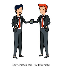 businessmen talking with smartphone