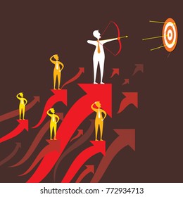 businessmen target goal concept design