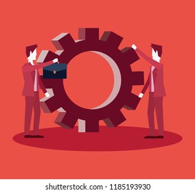 businessmen teamwork cooperation solution group