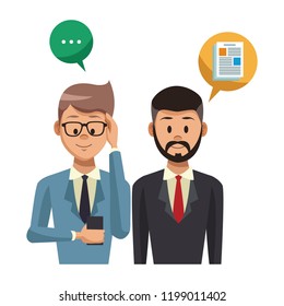 Businessmen and technology