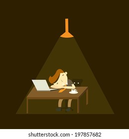Businessmen that works long hours 