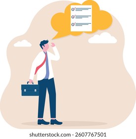 Businessmen think the agreement he likes, business concept vector illustration

