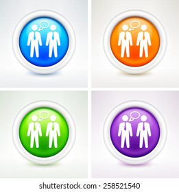 Businessmen Thinking on Colorful Round Buttons