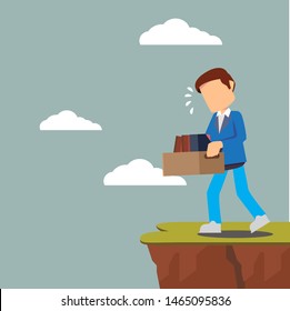 businessmen throw things into the ravine