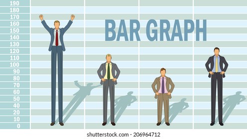 Businessmen Used to Illustrate Statistics in a Bar Graph