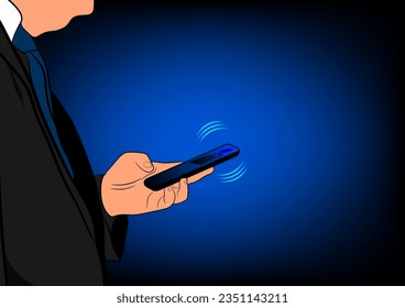 Businessmen using a mobile phone, concept mobile connection any ware any time Vector illustration 