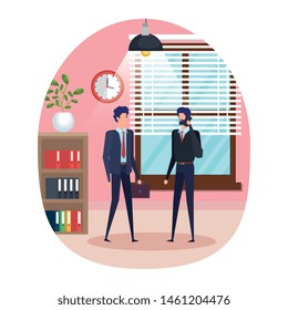 businessmen using smartphone in the workplace