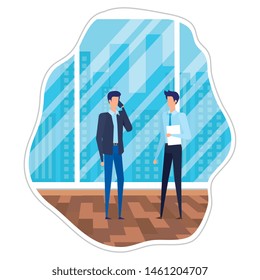 businessmen using smartphone in the workplace