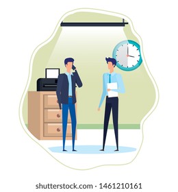 businessmen using smartphone in the workplace