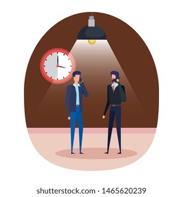 businessmen using smartphone in the workplace
