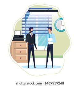 businessmen using smartphone in the workplace