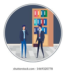businessmen using smartphone in the workplace