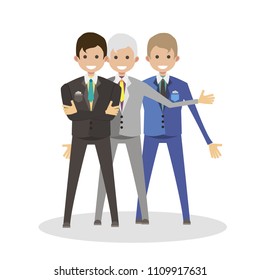Businessmen vector group character flat human people isolated business cartoon isolated design