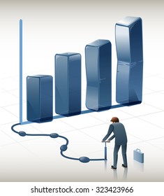 Businessmen who want to create a good sales.Efforts to create a Perfect graph.