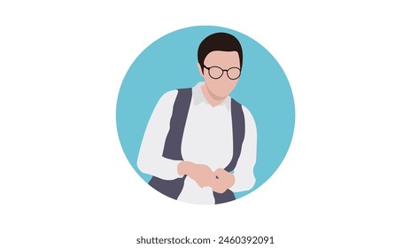 businessmen and women's vector characters in different poses.Business people are working together in the office. Vector illustration in flat style