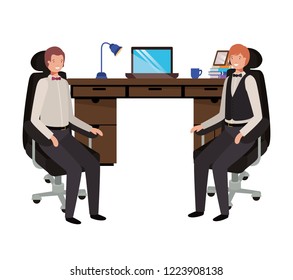 businessmen in the work office avatar character