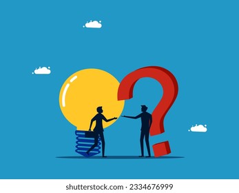 Businessmen work together to solve problems
