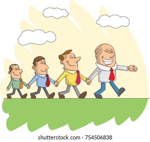 Businessmen working in team