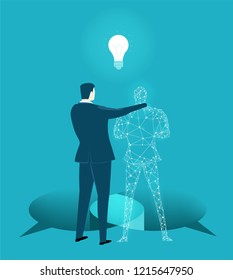 Empresarios trabajando juntos con inteligencia artificial