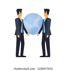 businessmen world on white background