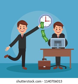 Businessmens and money cartoons