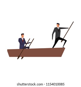 Businessmens on boat