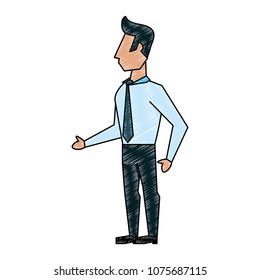 Businessmn cartoon isolated scribble